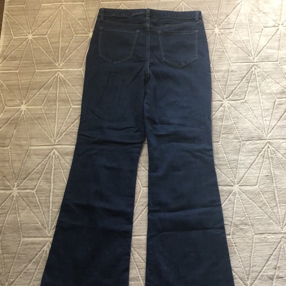 🎈 Lauren Conrad High Rise Dark Wash Flare Jean Size 14 Junior - Picture 5 of 7